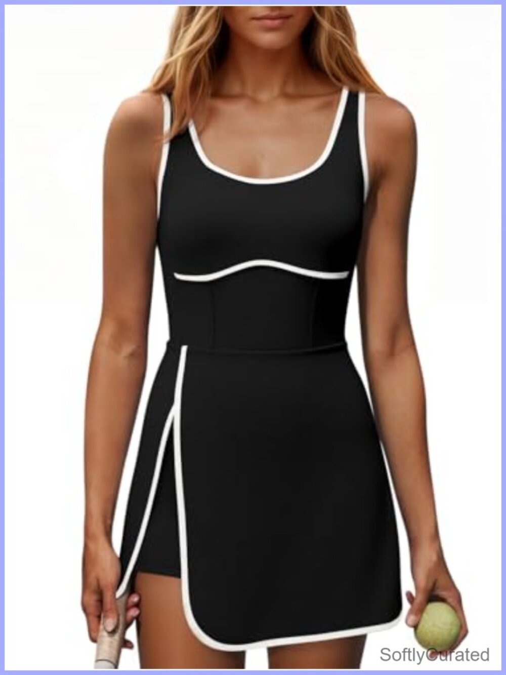 Women's Athletic Tennis Golf Dress Built-in Bra Shorts Sleeveless Mini